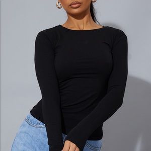 Pretty little thing- basic black long sleeve T